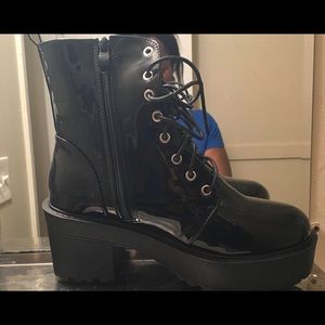 Platform Black Boots
